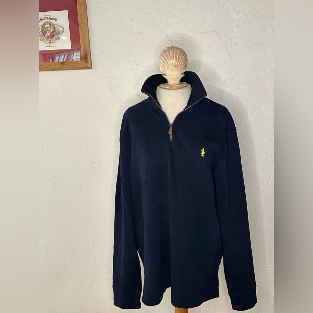 Polo by Ralph Lauren Green Half Zip Vintage Cotton Pull Over Sweater or Shirt